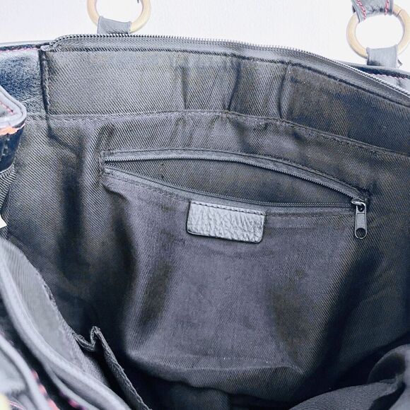 Beautiful Mixed Textile Crossgrain Patchwork Shoulder Bag Purse - Picture 5 of 7